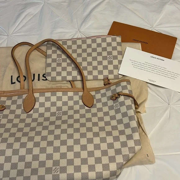 Louis Vuitton Neverfull NM Damien Azure Rose Ballerine - Picture 5 of 5